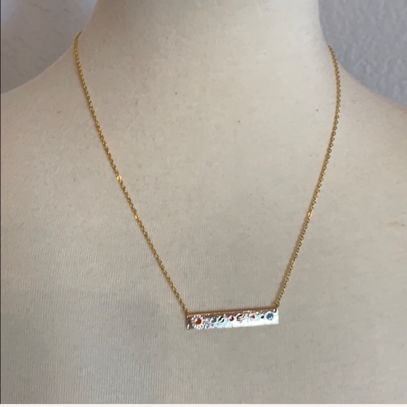 BOGO Solar System Bar Necklace Gold Celestial Boho - Picture 5 of 8